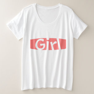 Mädchen in Korallen Große Größe T-Shirt