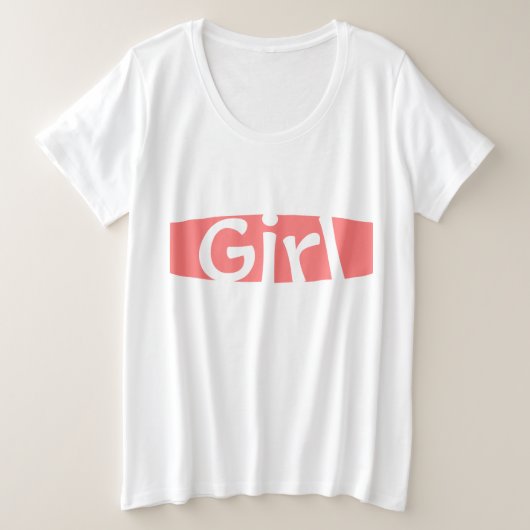 Mädchen in Korallen Große Größe T-Shirt (Design vorne)