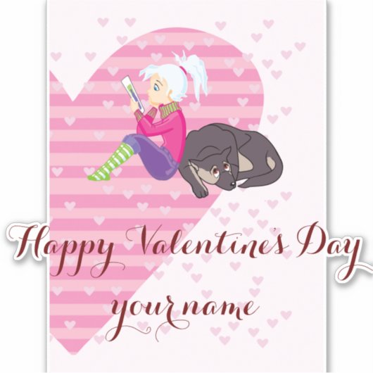 Mädchen in Liebe Aufkleber (Vorderseite)