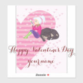 Mädchen in Liebe Aufkleber (Blatt)