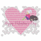 Mädchen in Liebe Aufkleber (Vorderseite)