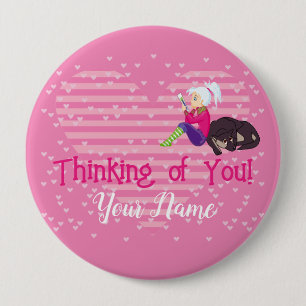 Mädchen in Liebe Button