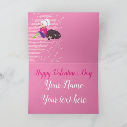 Mädchen in Liebe Feiertagskarte (Innenseite)