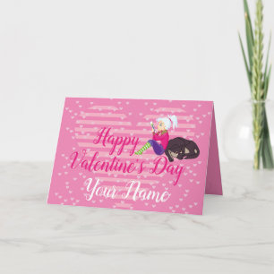 Mädchen in Liebe Feiertagskarte