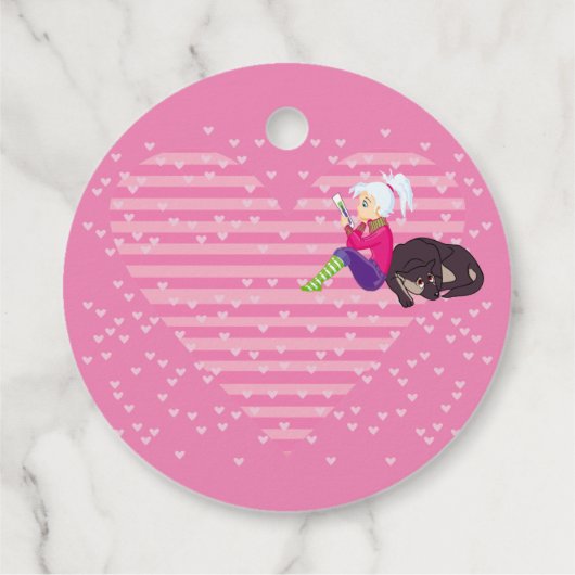 Mädchen in Liebe Geschenkanhänger (Rückseite)