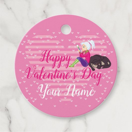 Mädchen in Liebe Geschenkanhänger (Vorderseite)