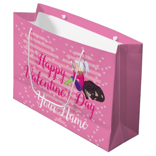 Mädchen in Liebe Große Geschenktüte (Vorderseite Schrägansicht)