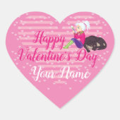 Mädchen in Liebe Herz-Aufkleber (Vorderseite)