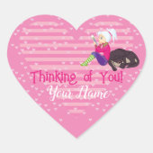 Mädchen in Liebe Herz-Aufkleber (Vorderseite)