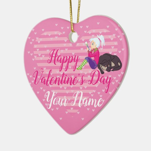 Mädchen in Liebe Keramik Ornament (Links)