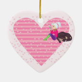 Mädchen in Liebe Keramik Ornament (Hinten)