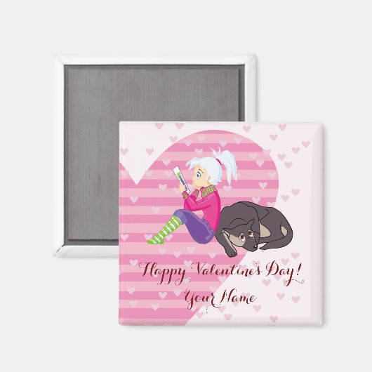 Mädchen in Liebe Magnet (Vorderseite/Rückseite)