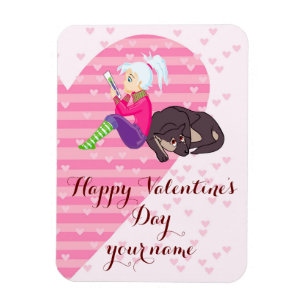 Mädchen in Liebe Magnet