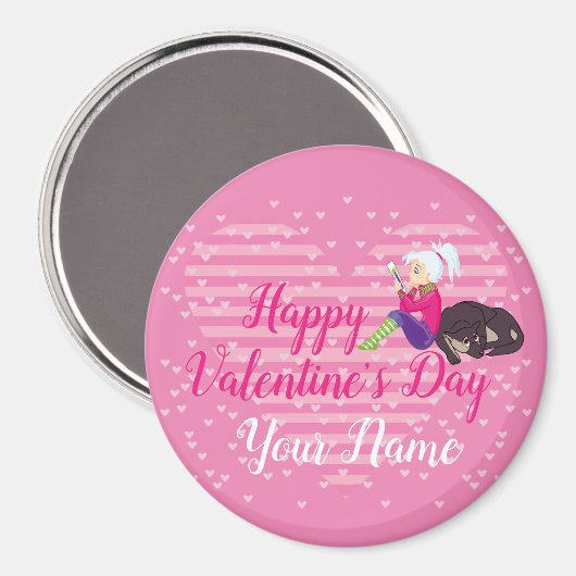 Mädchen in Liebe Magnet (Vorderseite/Rückseite)