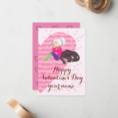 Mädchen in Liebe Mitteilungskarte (Vorderseite/Rückseite Beispiel)