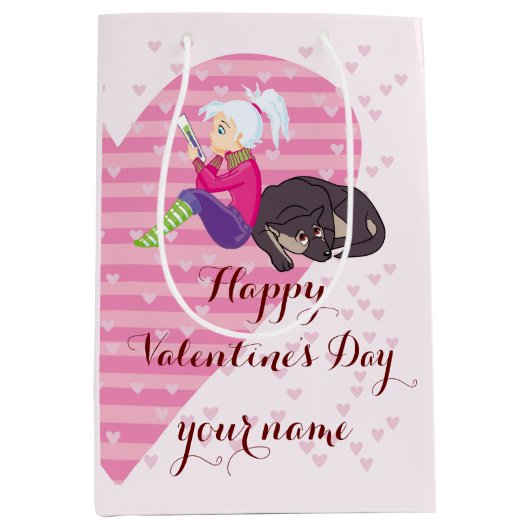 Mädchen in Liebe Mittlere Geschenktüte (Vorderseite)