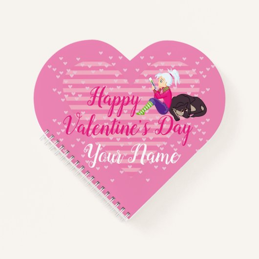 Mädchen in Liebe Notizblock (Vorderseite)