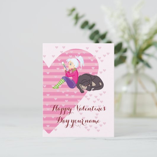 Mädchen in Liebe Postkarte (Stehend Vorderseite)