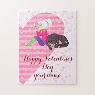 Mädchen in Liebe Puzzle