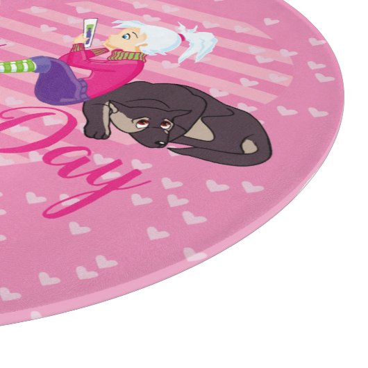 Mädchen in Liebe Schneidebrett (Ecke)