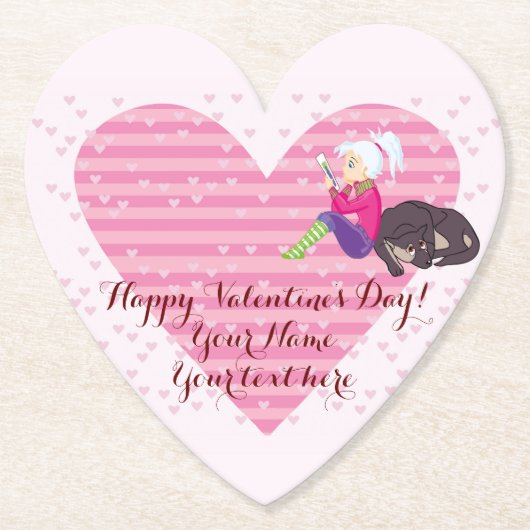 Mädchen in Liebe Untersetzer (Vorderseite)