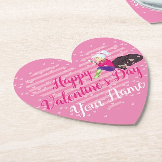 Mädchen in Liebe Untersetzer (angewinkelt)