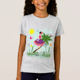 Mädchen in lila Kleid T-Shirt