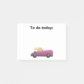 Mädchen in Magenta / rosa Auto Post It Post-it Klebezettel (Vorderseite)