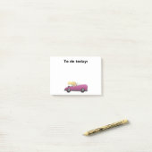 Mädchen in Magenta / rosa Auto Post It Post-it Klebezettel (Auf Schreibtisch)