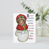 Mädchen in Mitten Vintage Weihnachten (Stehend Vorderseite)