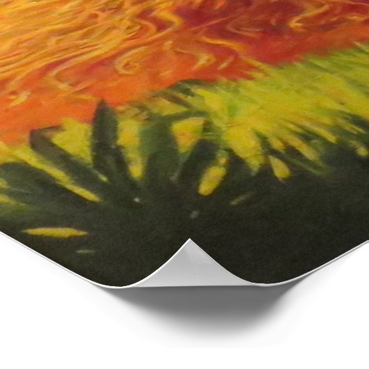 Mädchen in Mondlicht mit Banjo Ukelele Poster (Ecke)