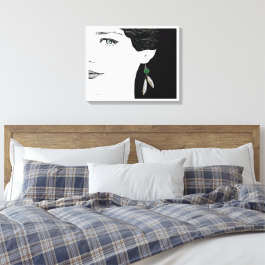 Mädchen in Perlenohrbilderkunst Leinwanddruck (Insitu (Schlafzimmer))