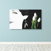 Mädchen in Perlenohrbilderkunst Leinwanddruck (Insitu (Holzboden))