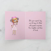 MÄDCHEN IN PINK BIRTHDAY CARD DANKESKARTE (Innenseite)