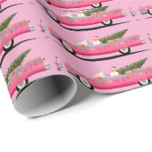 MÄDCHEN IN PINK CLASSIC CADDY CHRISTMAS GESCHENKPAPIER (Rolleneckpunkt)