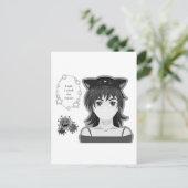 Mädchen in Quarantäne. Manga Stil Postkarte (Stehend Vorderseite)