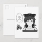 Mädchen in Quarantäne. Manga Stil Postkarte (Vorne/Hinten)