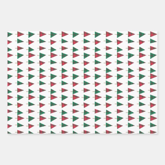 Mädchen in Red Coat mit Snowman Karierte Bäume Geschenkpapier Set (Vorderseite 2)