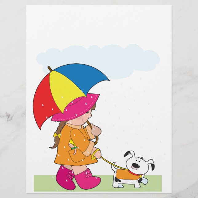 Mädchen in Regen (Vorderseite)