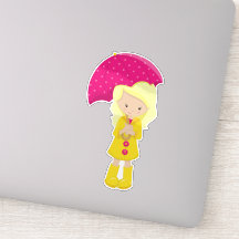 Mädchen in Regenmantel, Mädchen mit Regenschirm, B