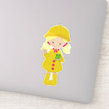 Mädchen in Regenmantel, Stiefel, Blonde Hair, Fros