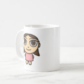 Mädchen in Rosa-Brünett-Brown mustert Tasse (Vorderseite Links)