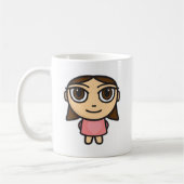 Mädchen in Rosa-Brünett-Brown mustert Tasse (Links)