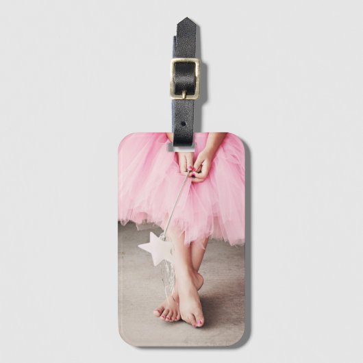 Mädchen in rosa Tutu Gepäckanhänger (Vorderseite Vertikal)