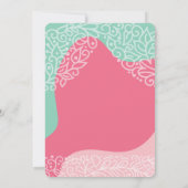 Mädchen in Rosa und Sea Green mit Kreuztaufen Einladung (Rückseite)