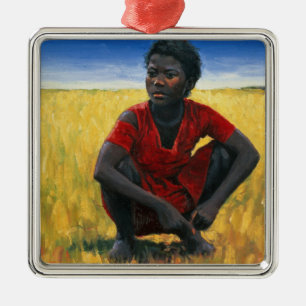 Mädchen in Rot 1992 Silbernes Ornament