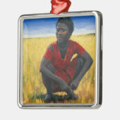 Mädchen in Rot 1992 Silbernes Ornament (Links)