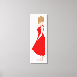 Mädchen in Rot-Kleid Ölgemälde Leinwand drucken