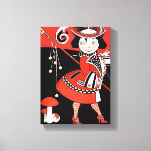 Mädchen in Rot Leinwanddruck