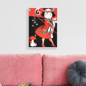 Mädchen in Rot Leinwanddruck (Insitu (Wohnzimmer))